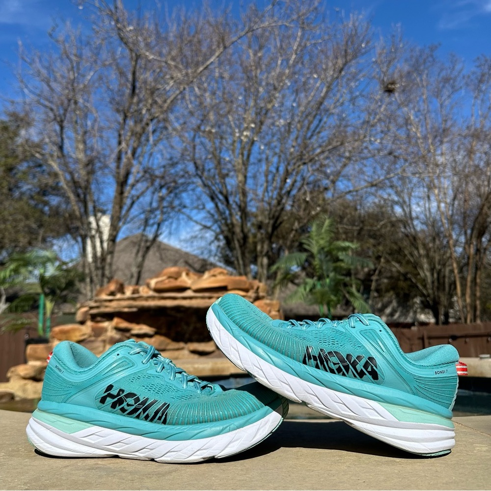 Hoka One One Bondi 7 Aquarelle Blue - Size 8.5D Women’s (1110531-AEBL) - Picture 2 of 8